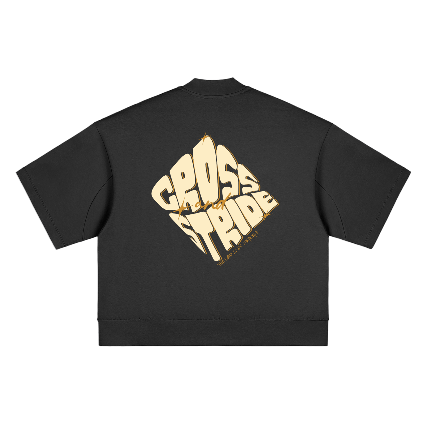 Cross & Stride Heavyweight Oversized Mock Neck T-Shirt