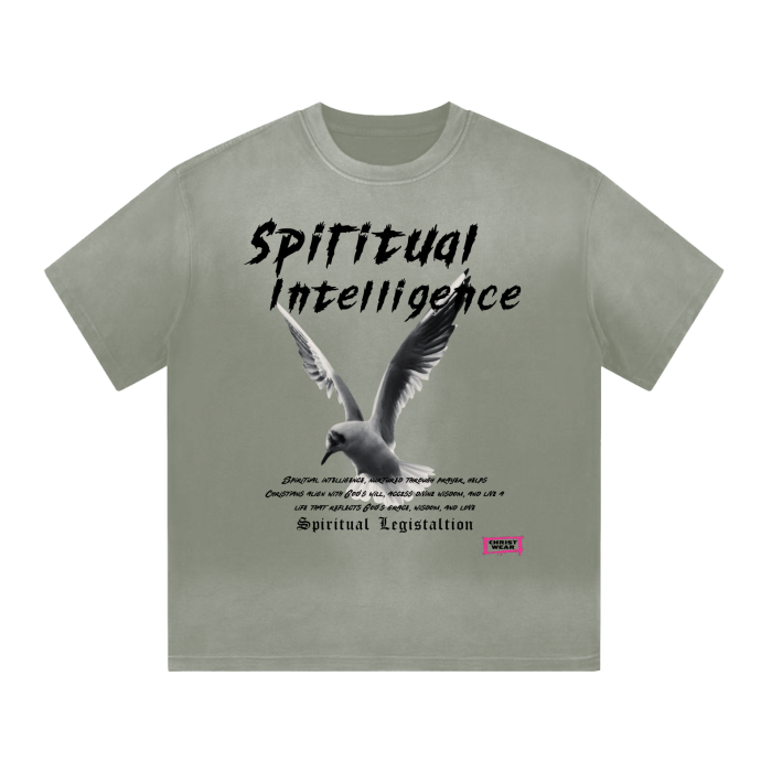 Unisex Casual Streetwear,Drop Shoulder Faith-Inspired A,Loose Fit Cotton T-Shirt