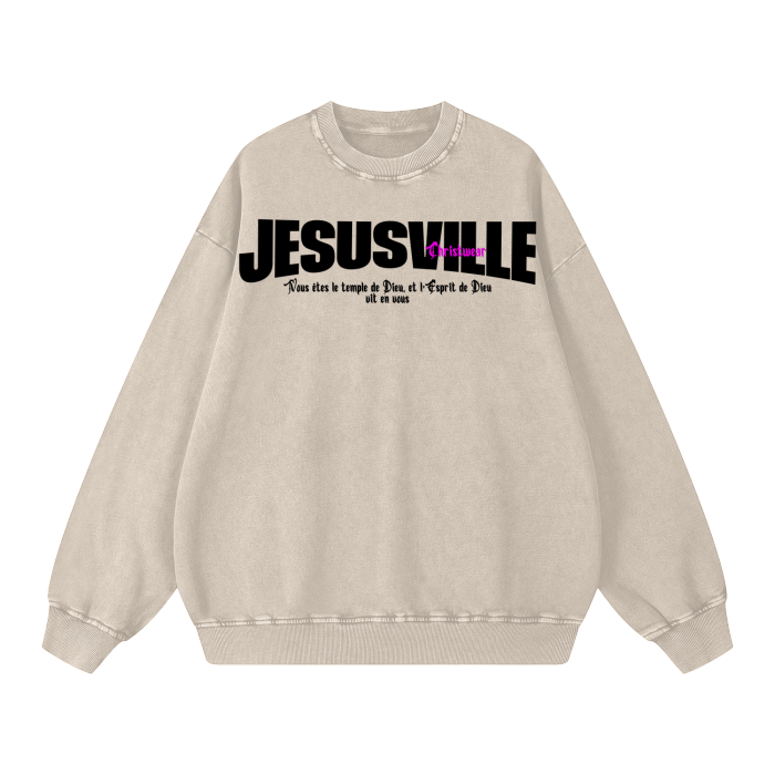 Acid Wash Oversize Sweatshirt - 360 GSM