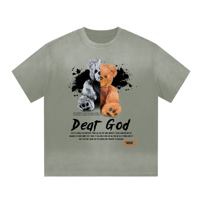 Dear God T-Shirt,Christian Casual Wear,Unisex Loose-Fit Tee,Cotton Streetwear,Everyday Faith Fashion,Short Sleeve Faith Apparel,Relaxed Fit Clothing,Spring and Summer Wear,Drop Shoulder Tee,Prayer Shirt