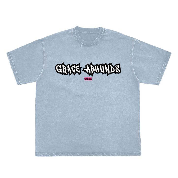 Grace Abounds T-Shirt,Christian Casual Wear,Unisex Loose-Fit Tee,Cotton Streetwear,Lightweight Summer Tee,Everyday Faith Fashion,Short Sleeve Faith Apparel,Relaxed Fit Clothing,Spring and Summer Wear,Drop Shoulder Tee