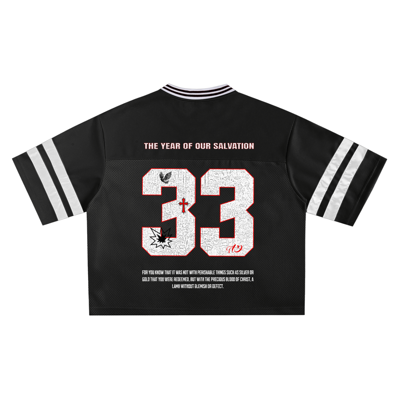 Taped Mesh Boxy T-Shirt | Christian Streetwear | Cross & Stride