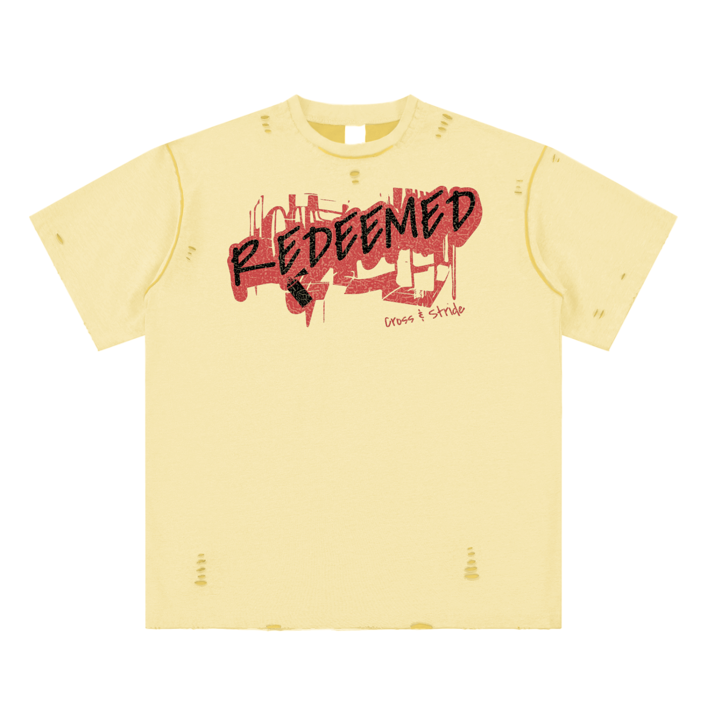 Hand-Frayed Reversible T-Shirt | 100% Cotton | Cross & Stride Christian Streetwear
