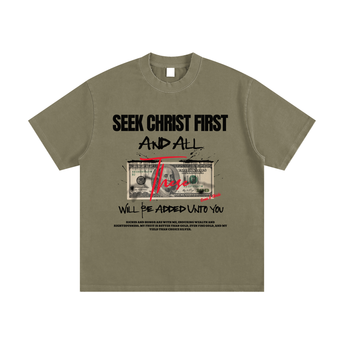 Raw Edge Boxy Non-Shrink T-Shirt | 100% Cotton | Cross & Stride Christian Streetwear