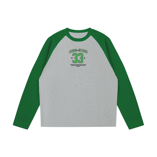 Color-Blocked Raglan Long-Sleeve T-Shirt | 100% Cotton | Cross & Stride Christian Streetwear