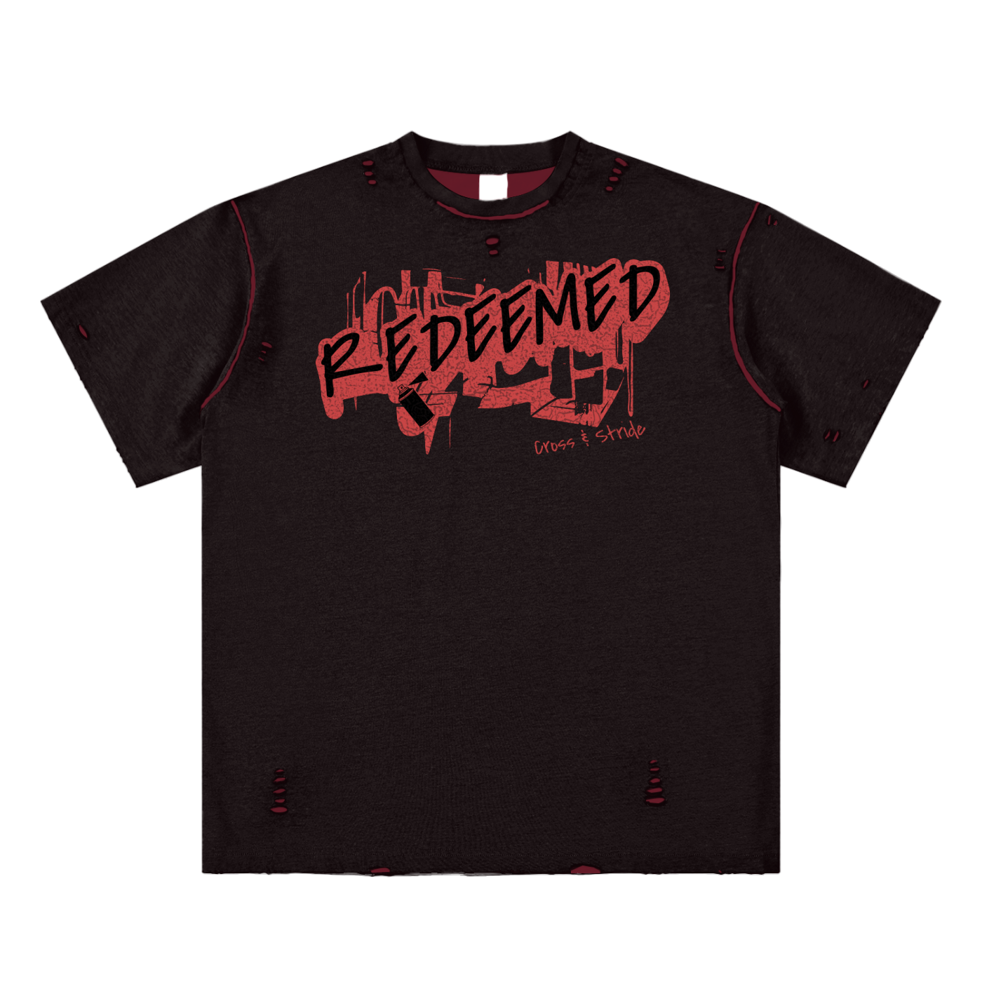 Hand-Frayed Reversible T-Shirt | 100% Cotton | Cross & Stride Christian Streetwear