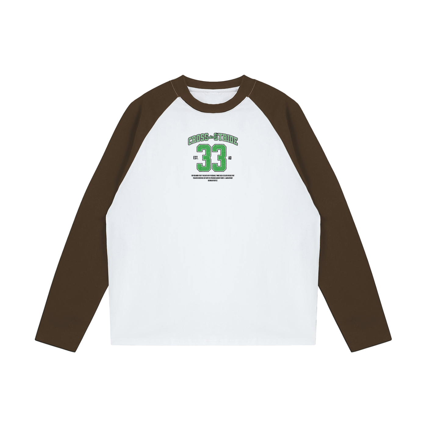 Color-Blocked Raglan Long-Sleeve T-Shirt | 100% Cotton | Cross & Stride Christian Streetwear