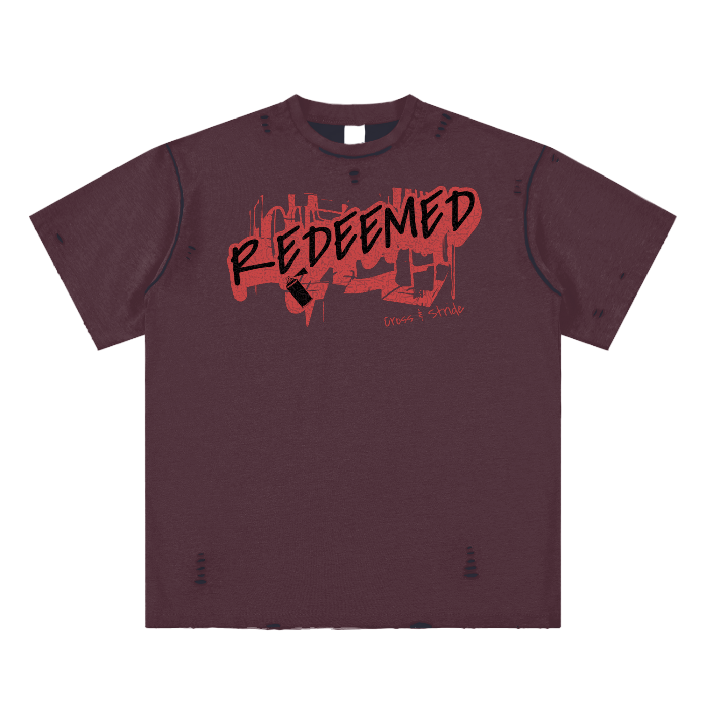 Hand-Frayed Reversible T-Shirt | 100% Cotton | Cross & Stride Christian Streetwear