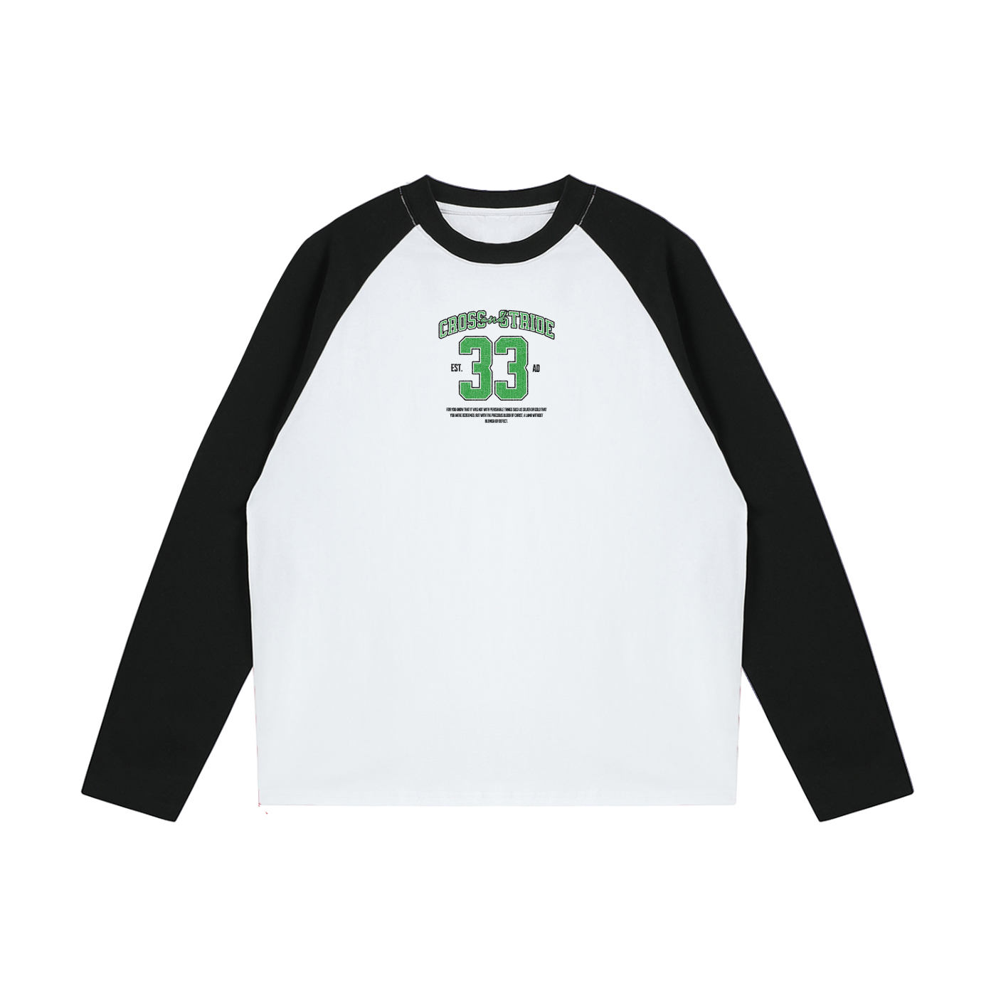 Color-Blocked Raglan Long-Sleeve T-Shirt | 100% Cotton | Cross & Stride Christian Streetwear