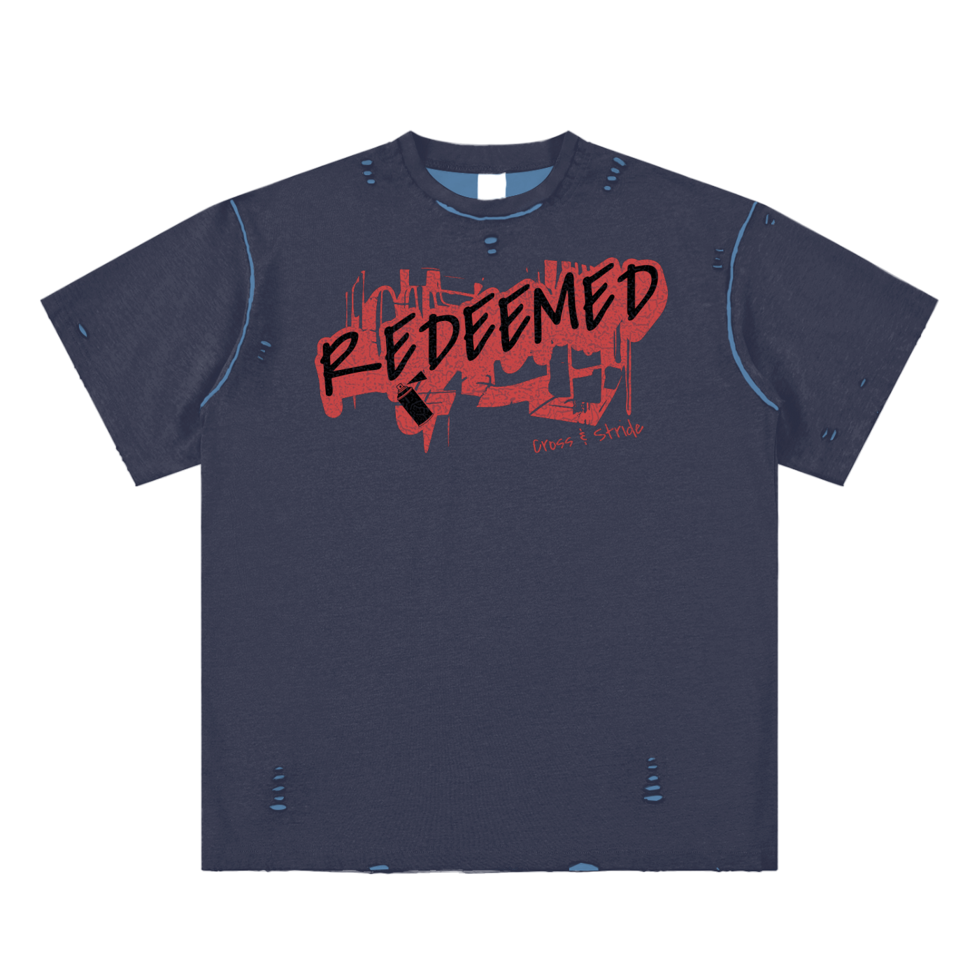 Hand-Frayed Reversible T-Shirt | 100% Cotton | Cross & Stride Christian Streetwear