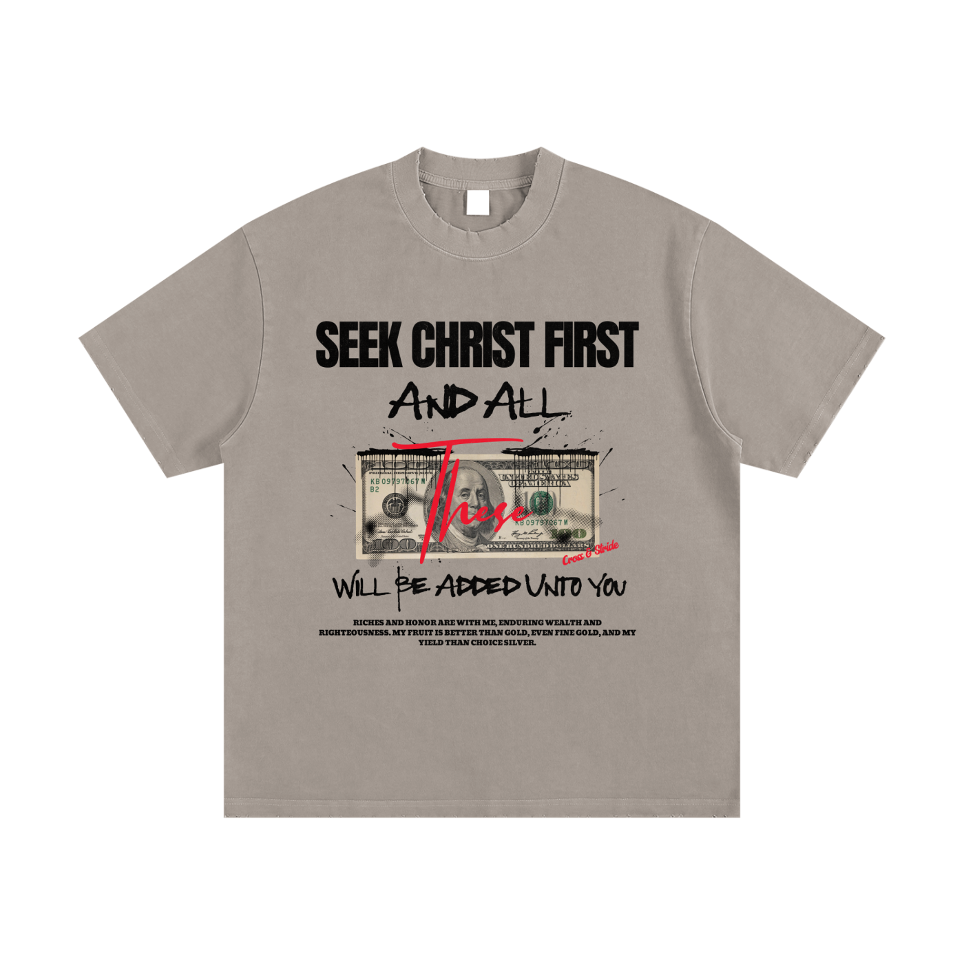 Raw Edge Boxy Non-Shrink T-Shirt | 100% Cotton | Cross & Stride Christian Streetwear